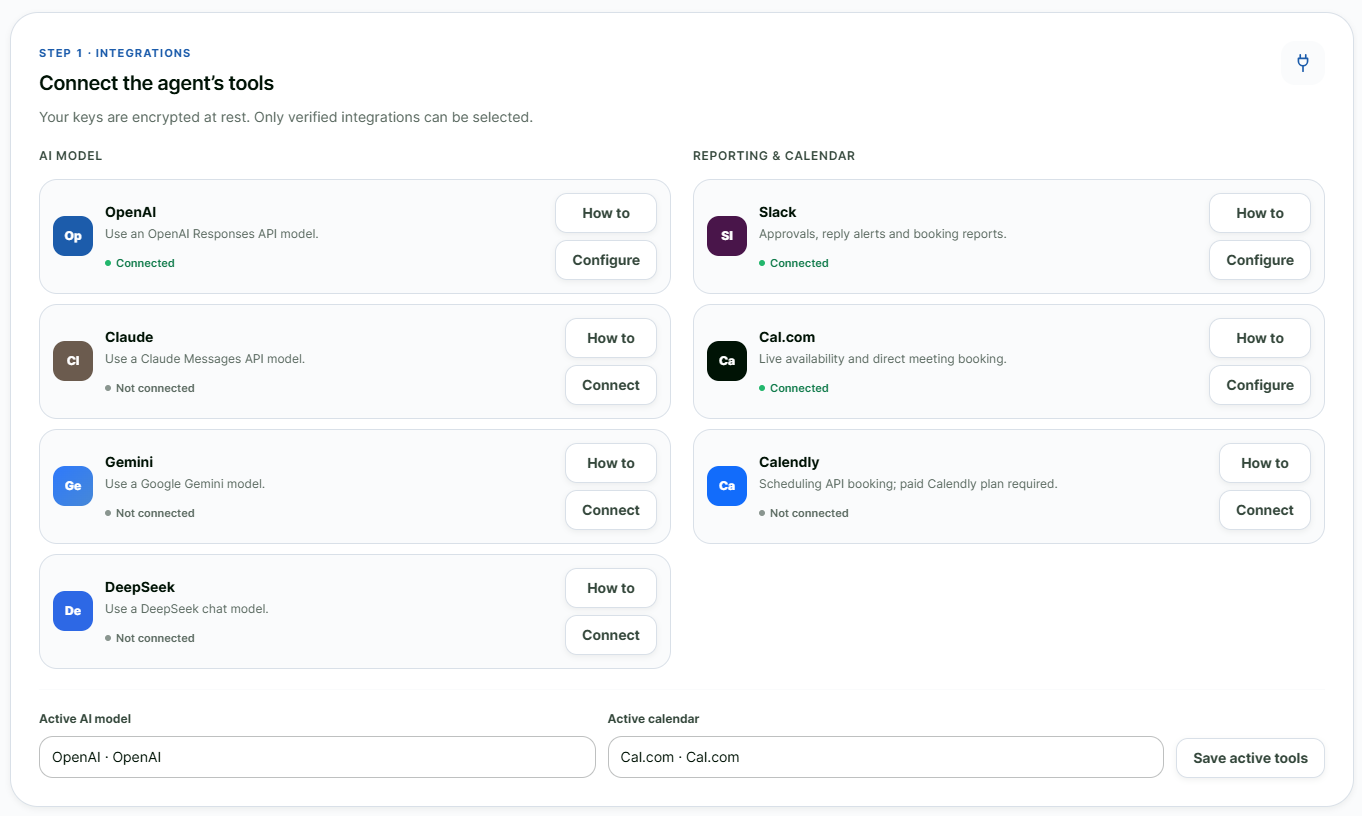 Connect AI tools, Slack and calendars