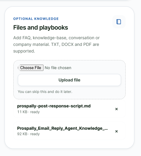 Upload PDF and DOCX training